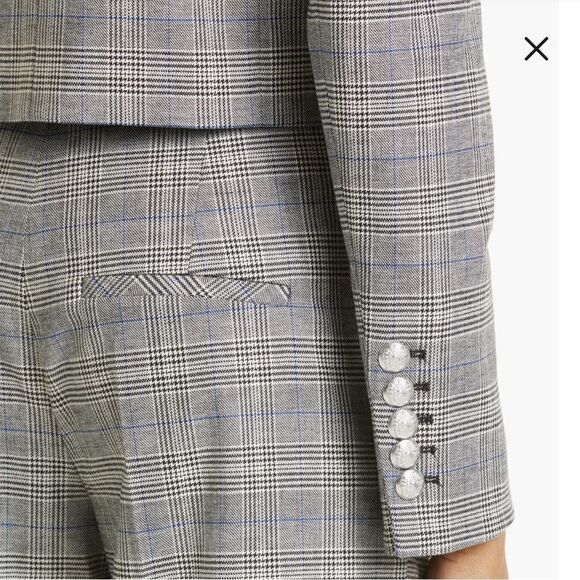 NWT Veronica Beard Fabiola Plaid Crop Blazer Size 12 - Picture 5 of 16